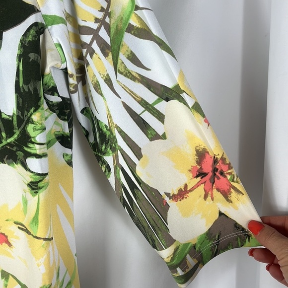Easywear by Chico's tropical casual 3/4 sleeve blouse Sz 1 (M) - Picture 7 of 11